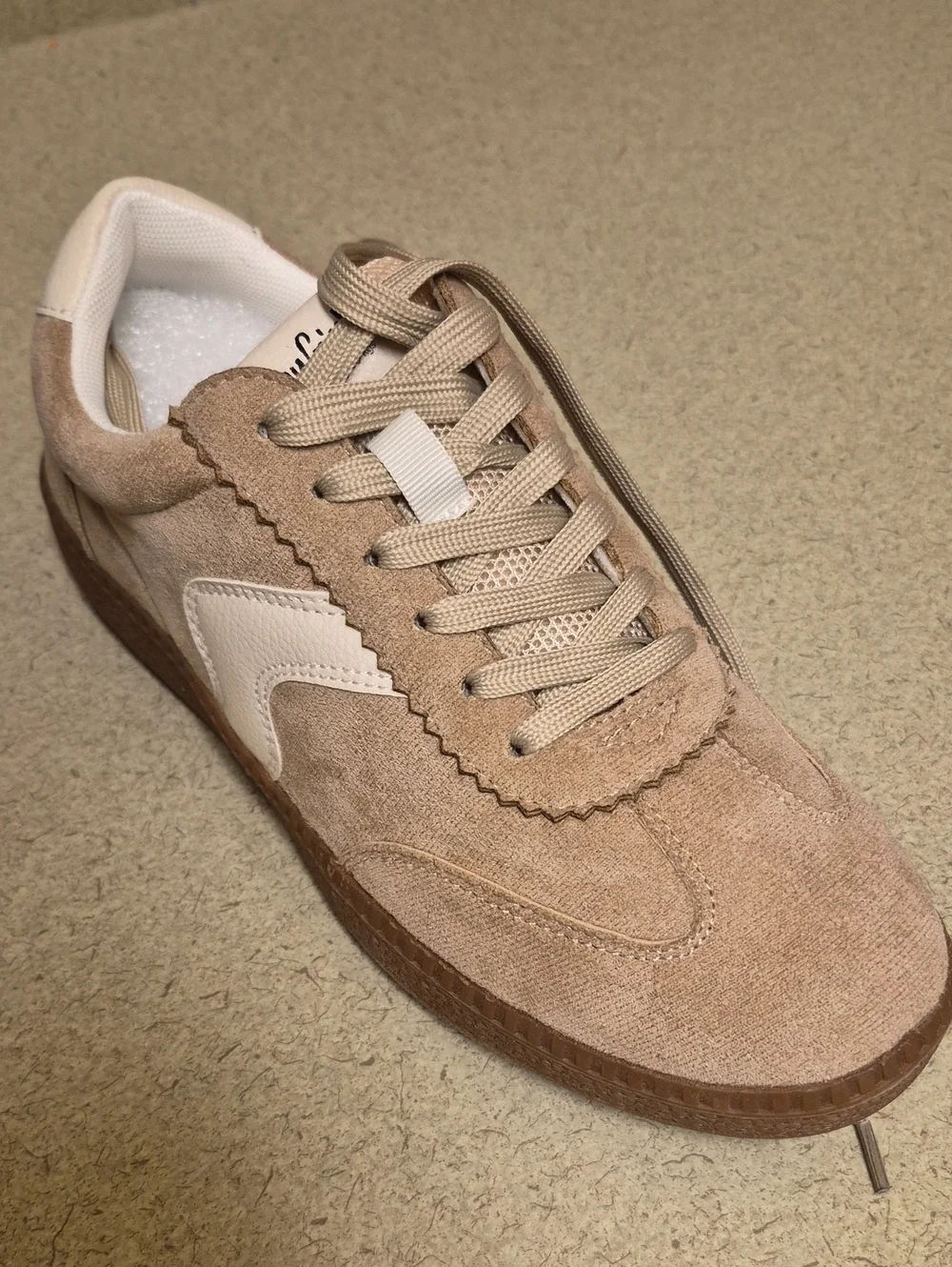 Women's Casual Suede Sneaker - Beige